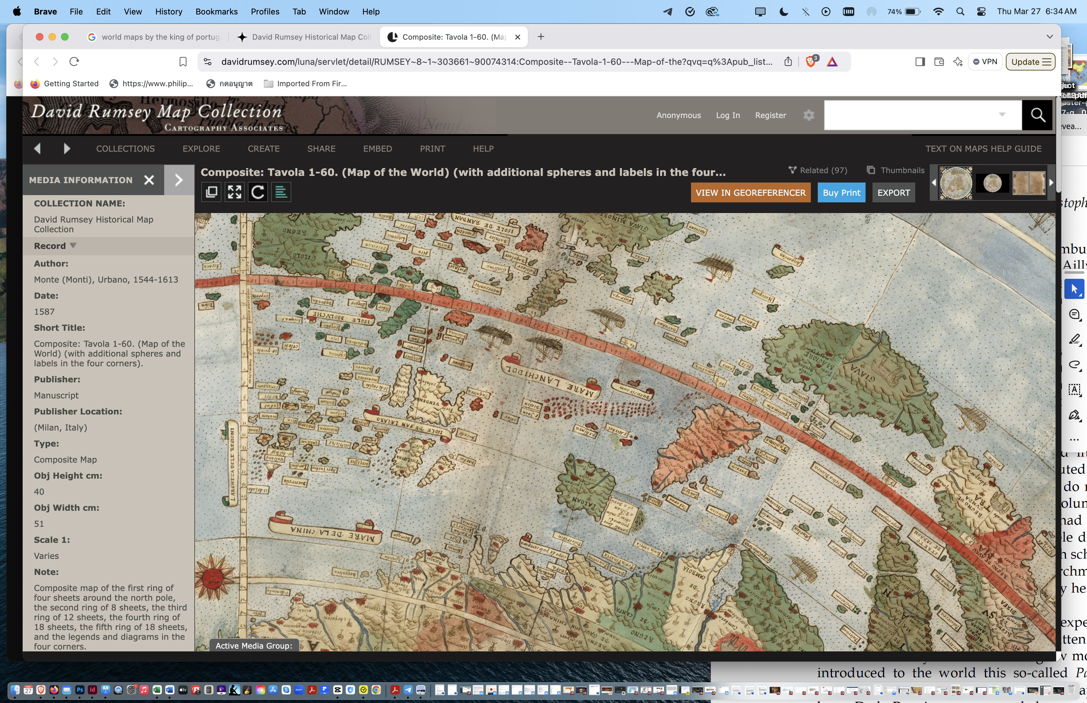 1587 Urbano Monte Map