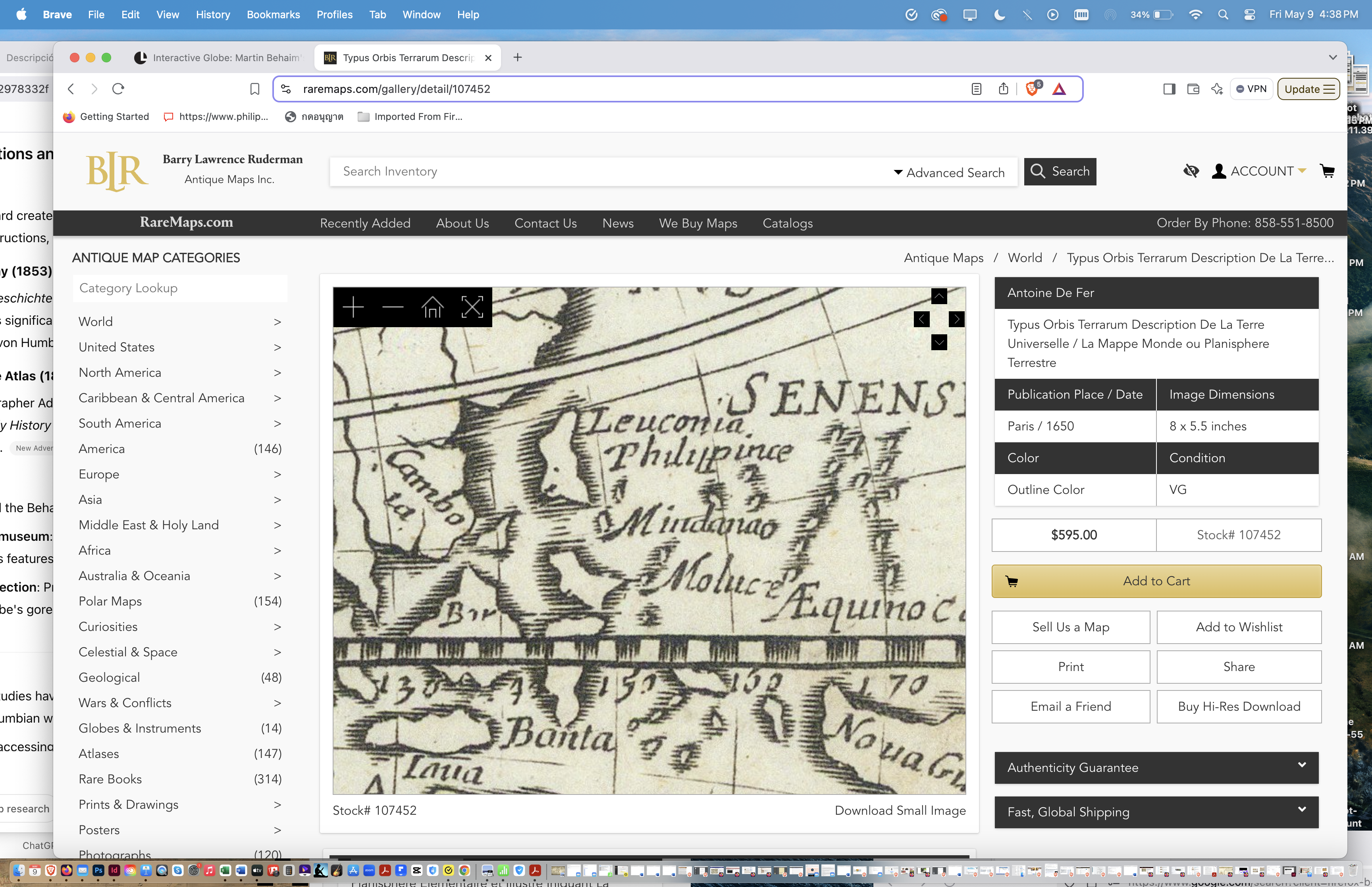 1650 Antoine de Fer Map