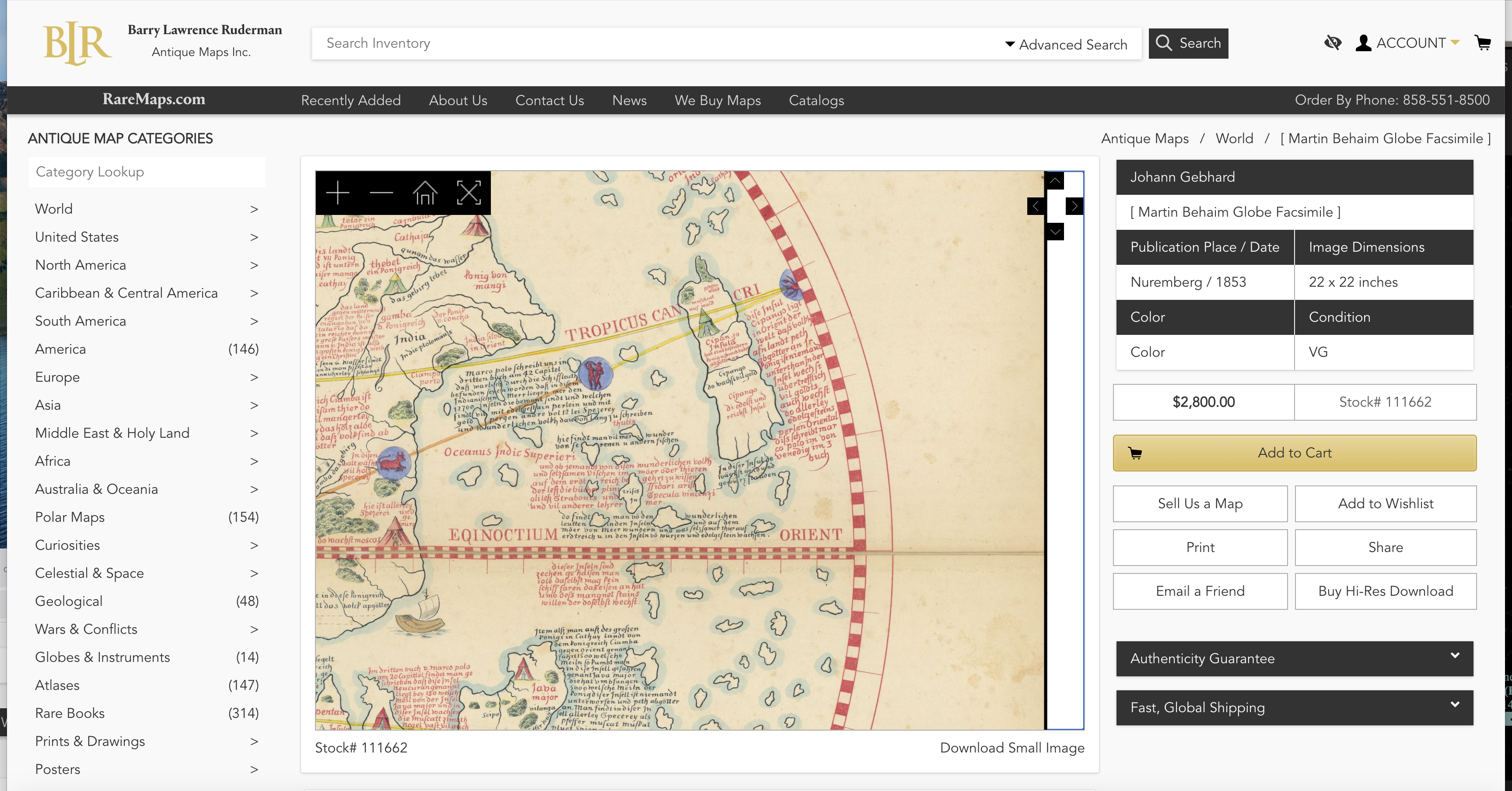 1492 Behaim Globe