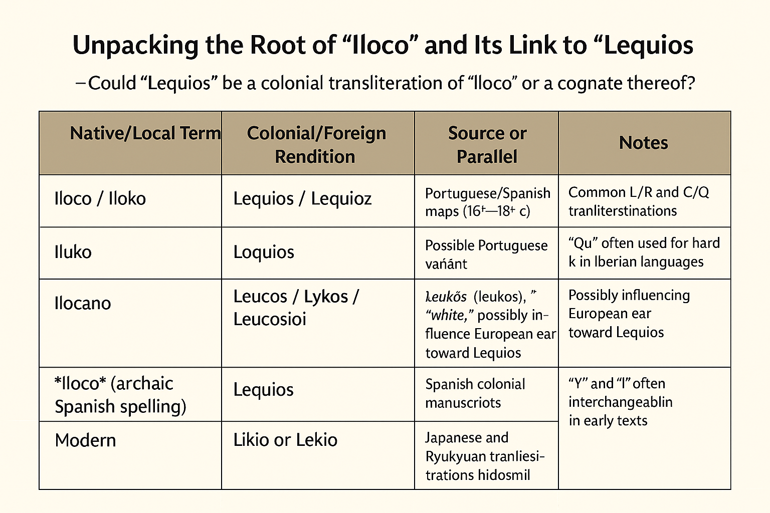 Ilocos A Better Etymology